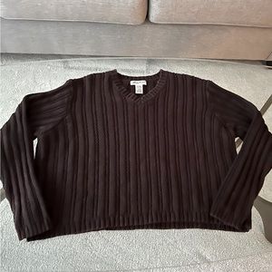 Eddie Bauer cable knit maroon color size L